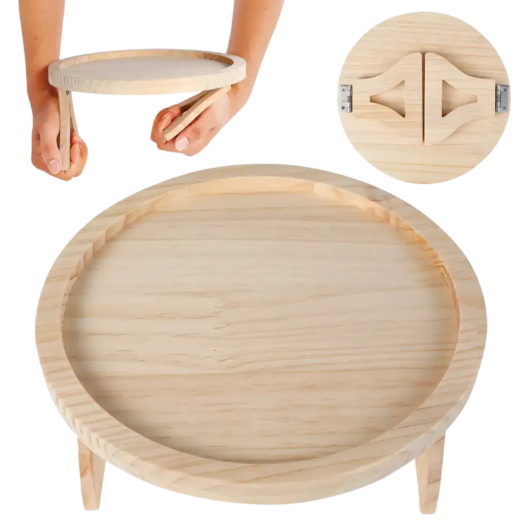 Bandeja de madera plegable