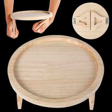 Bandeja de madera plegable